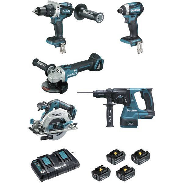 Pack de 5 machines 18V Li-Ion 5 Ah Pro DLX5090PTJ MAKITA