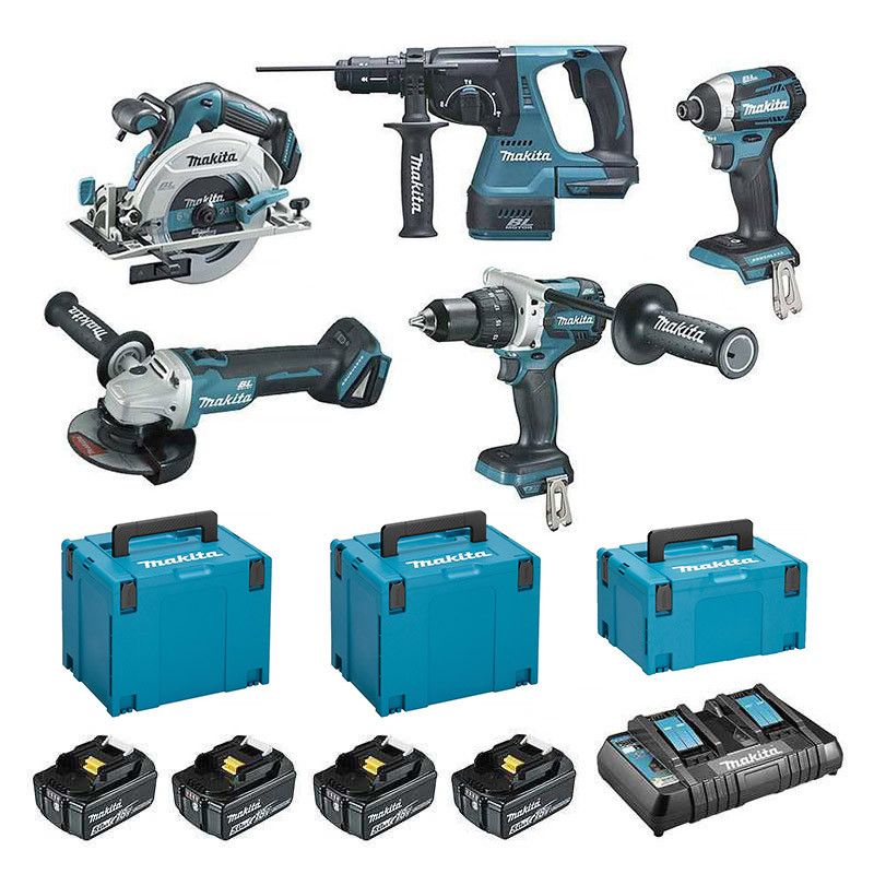 Pack de 5 machines 18V Li-Ion 5 Ah Pro DLX5090PTJ MAKITA