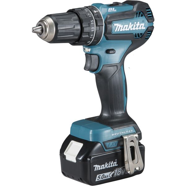 Perceuse visseuse à percussion 18V Li-Ion 5 Ah ø13mm DHP485RTJ Makita