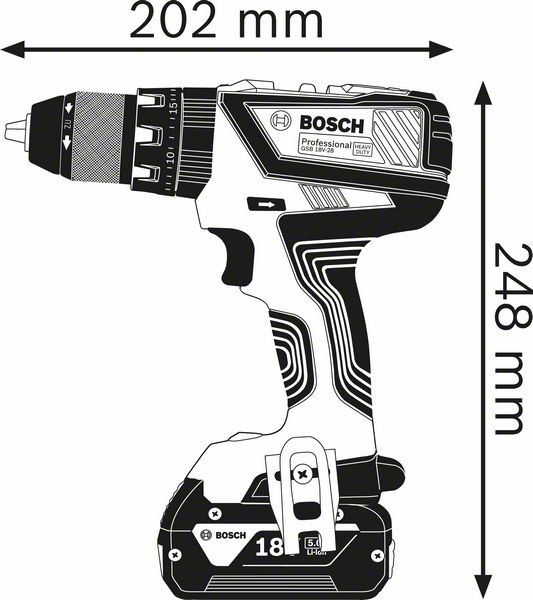 Perceuse-visseuse sans fil GSR 18V-28 2x3.0Ah Bosch 0615990L7K